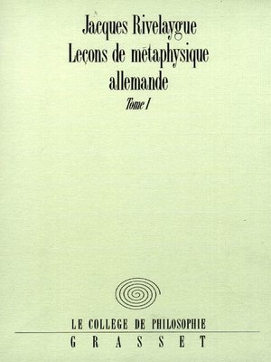 cover image of Leçons de métaphysique allemande T01